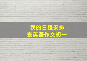 我的日程安排表英语作文初一