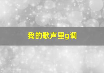 我的歌声里g调