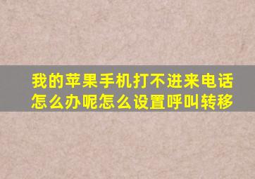 我的苹果手机打不进来电话怎么办呢怎么设置呼叫转移