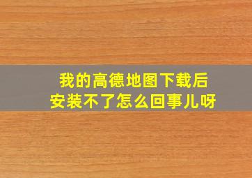 我的高德地图下载后安装不了怎么回事儿呀