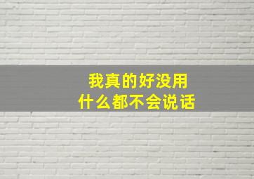 我真的好没用什么都不会说话