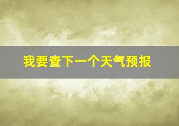 我要查下一个天气预报