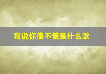 我说你傻不傻是什么歌