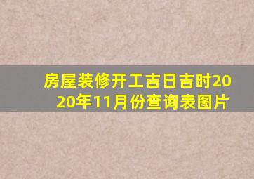 房屋装修开工吉日吉时2020年11月份查询表图片