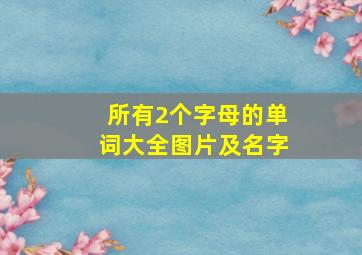 所有2个字母的单词大全图片及名字