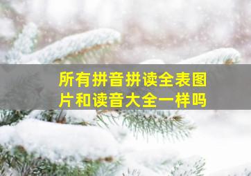 所有拼音拼读全表图片和读音大全一样吗