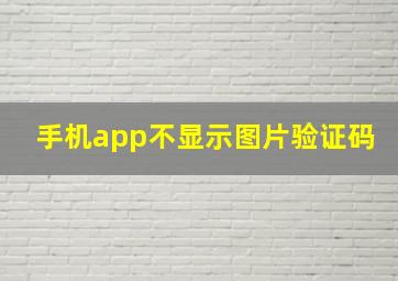 手机app不显示图片验证码