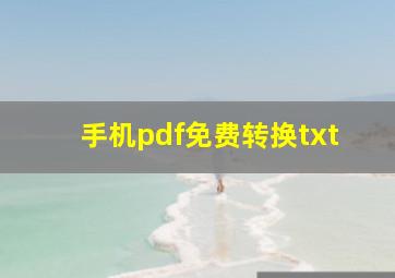 手机pdf免费转换txt