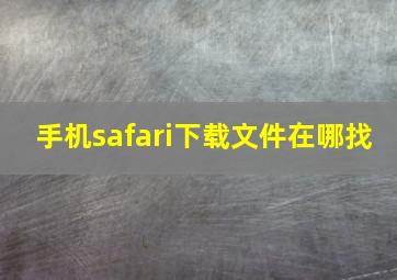 手机safari下载文件在哪找