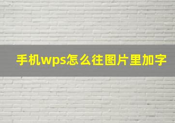 手机wps怎么往图片里加字