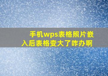 手机wps表格照片嵌入后表格变大了咋办啊