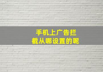 手机上广告拦截从哪设置的呢