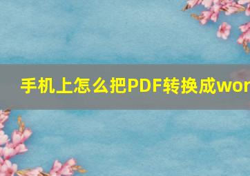 手机上怎么把PDF转换成word