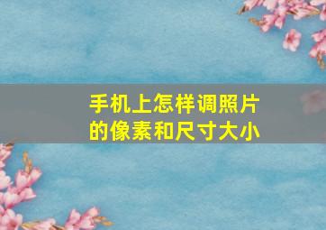 手机上怎样调照片的像素和尺寸大小