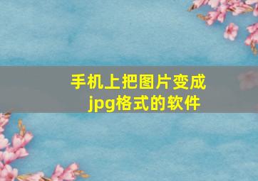 手机上把图片变成jpg格式的软件