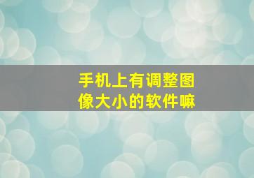 手机上有调整图像大小的软件嘛