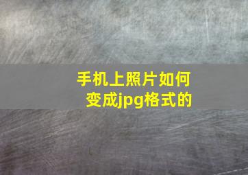 手机上照片如何变成jpg格式的