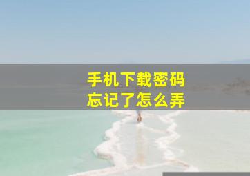 手机下载密码忘记了怎么弄