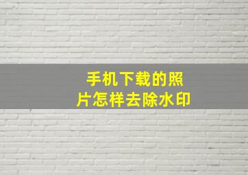 手机下载的照片怎样去除水印