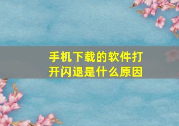 手机下载的软件打开闪退是什么原因