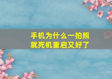 手机为什么一拍照就死机重启又好了