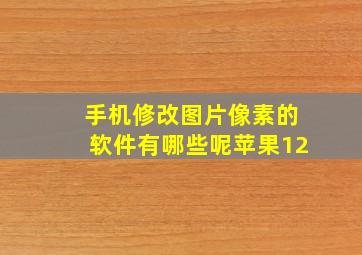 手机修改图片像素的软件有哪些呢苹果12