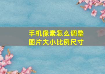 手机像素怎么调整图片大小比例尺寸