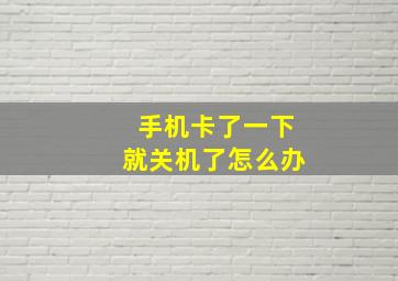 手机卡了一下就关机了怎么办