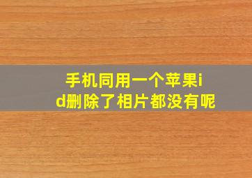 手机同用一个苹果id删除了相片都没有呢