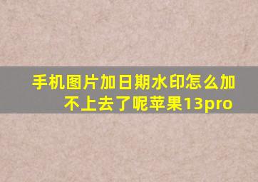 手机图片加日期水印怎么加不上去了呢苹果13pro