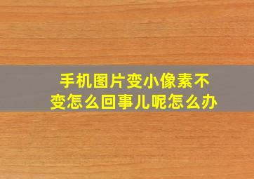 手机图片变小像素不变怎么回事儿呢怎么办