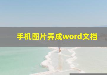 手机图片弄成word文档