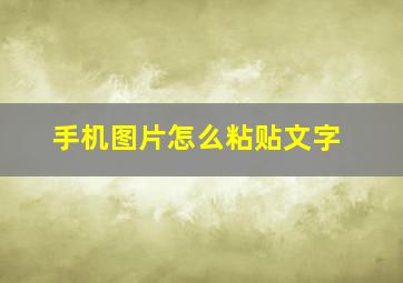 手机图片怎么粘贴文字