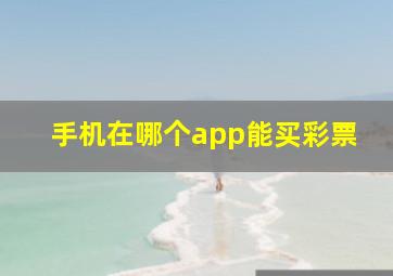 手机在哪个app能买彩票