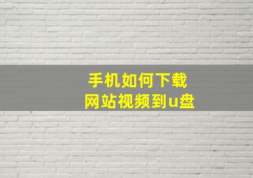 手机如何下载网站视频到u盘