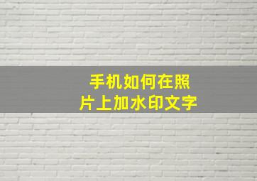 手机如何在照片上加水印文字