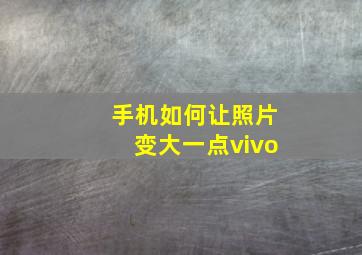 手机如何让照片变大一点vivo