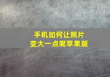 手机如何让照片变大一点呢苹果版