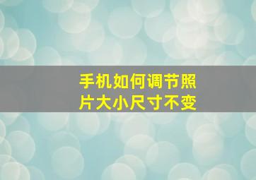 手机如何调节照片大小尺寸不变