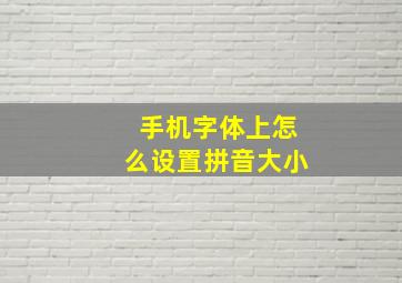 手机字体上怎么设置拼音大小