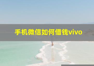 手机微信如何借钱vivo