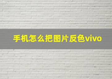 手机怎么把图片反色vivo