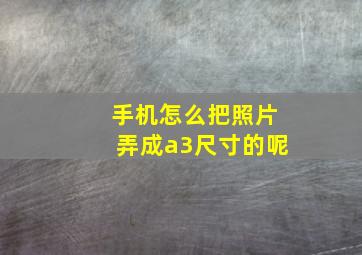 手机怎么把照片弄成a3尺寸的呢