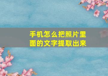 手机怎么把照片里面的文字提取出来