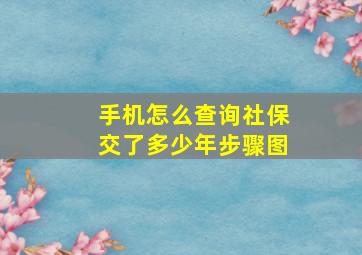 手机怎么查询社保交了多少年步骤图