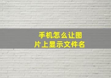 手机怎么让图片上显示文件名