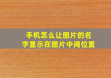 手机怎么让图片的名字显示在图片中间位置