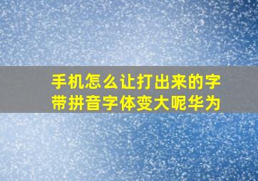 手机怎么让打出来的字带拼音字体变大呢华为