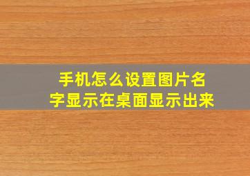 手机怎么设置图片名字显示在桌面显示出来