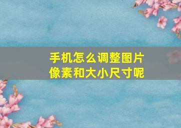 手机怎么调整图片像素和大小尺寸呢